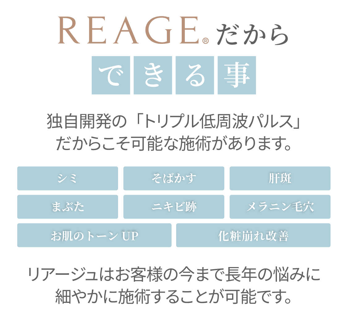 REAGEだからできること